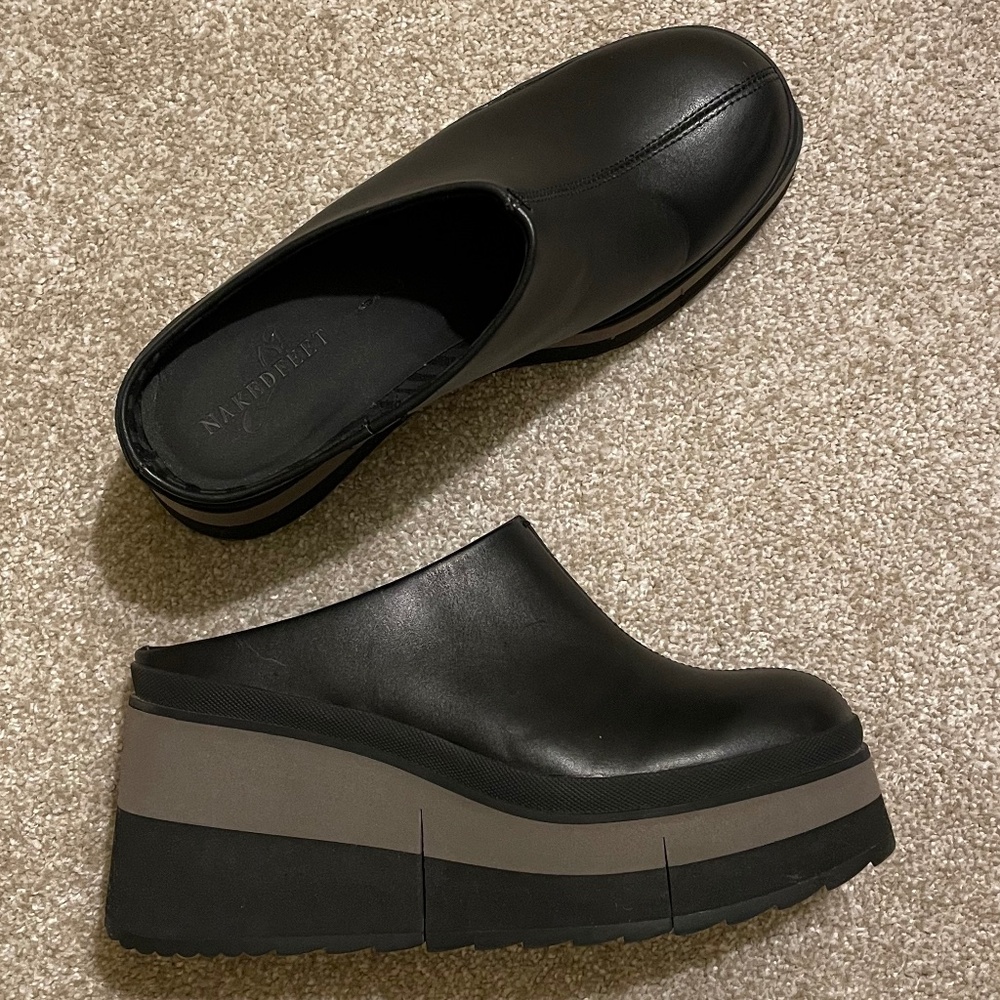 Naked Feet Coach Platform Clog 7.5